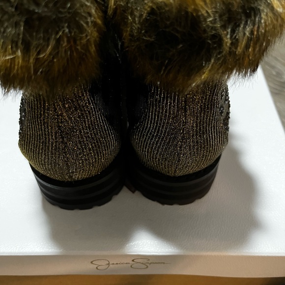 Jessica Simpson Norina bronze leopard Lace up boots. Never worn in original box - Picture 2 of 11